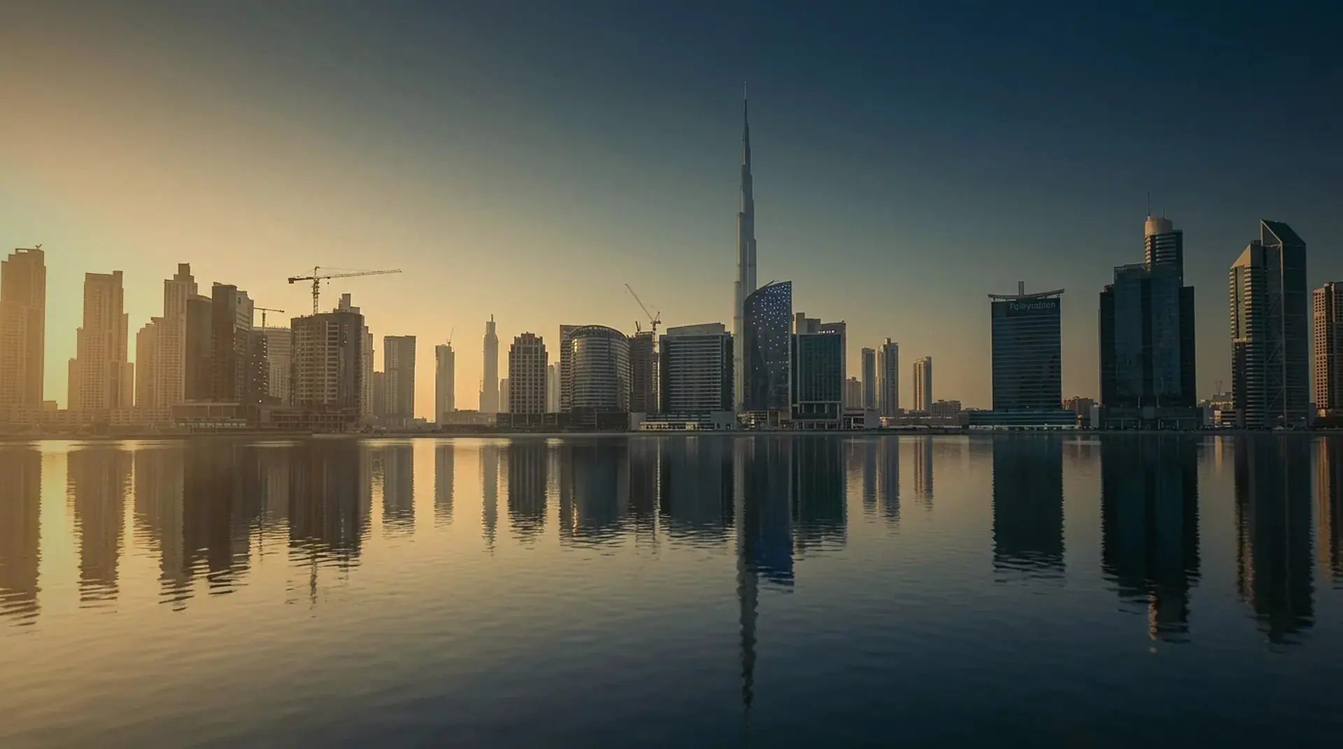 Dubai skyline across the water