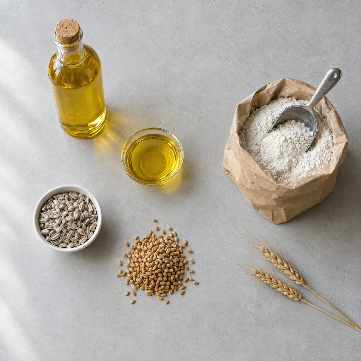 Sunflower oil, seeds and grain
